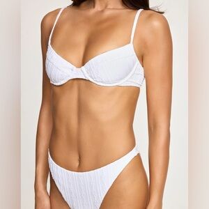 L*Space Missy Bikini Top Eyelet White